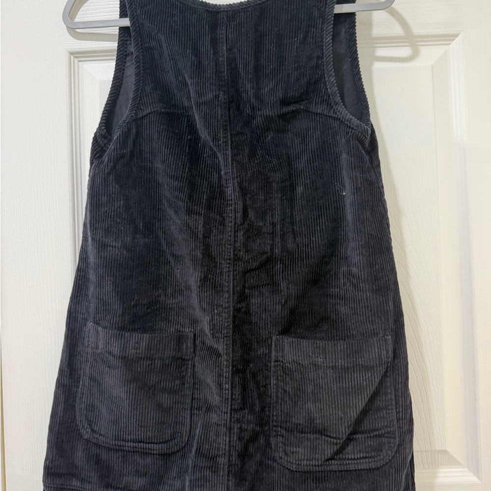 Black Corduroy Dress with Pockets